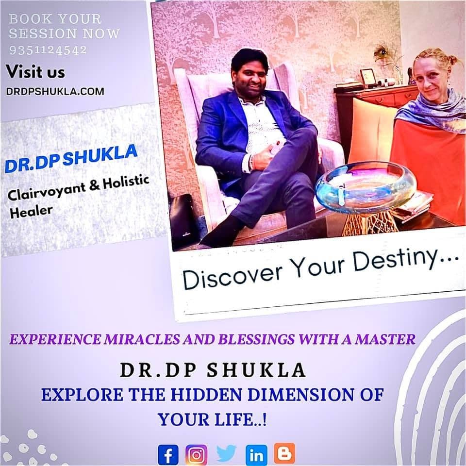 Poster for sessions with Dr. D.P. Shukla, clairvoyant and holistic healer: “Discover your destiny”