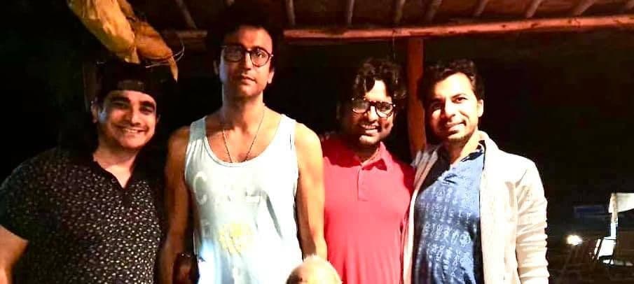 Dr. D.P. Shukla with three friends on an evening out