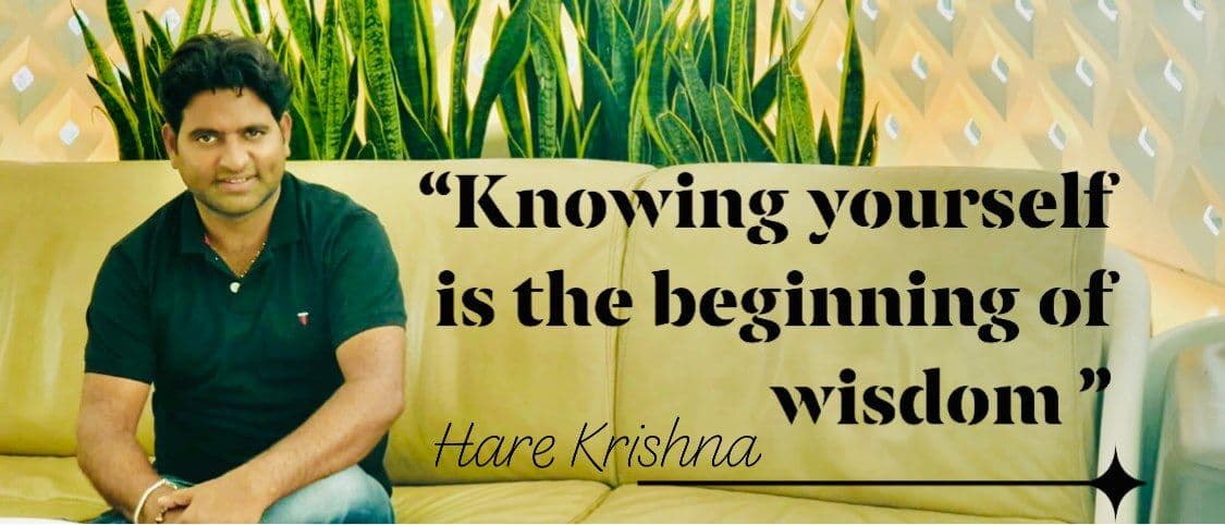 Banner of Dr. D.P. Shukla in a green shirt: “Knowing yourself is the beginning of wisdom.”