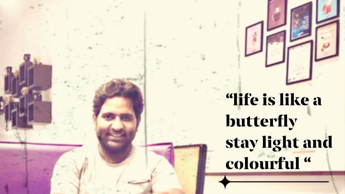 Dr. D.P. Shukla smiling, captioned “Life is like a butterfly, stay light and colourful.”