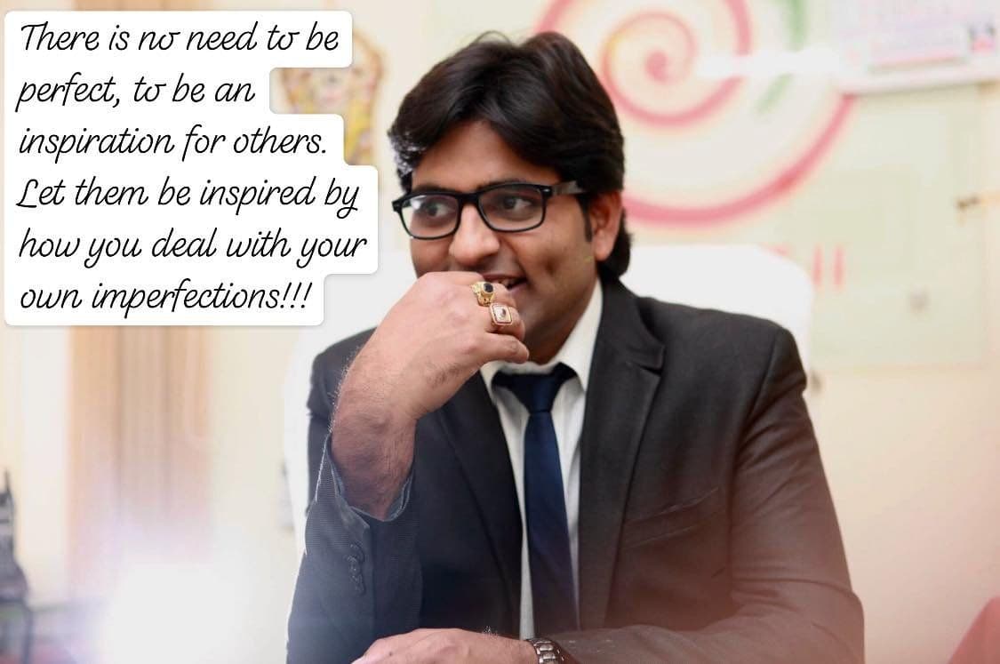 Quote card with Dr. D.P. Shukla: “There is no need to be perfect to be an inspiration for others. Let them be inspired by how you deal with your own imperfections.”